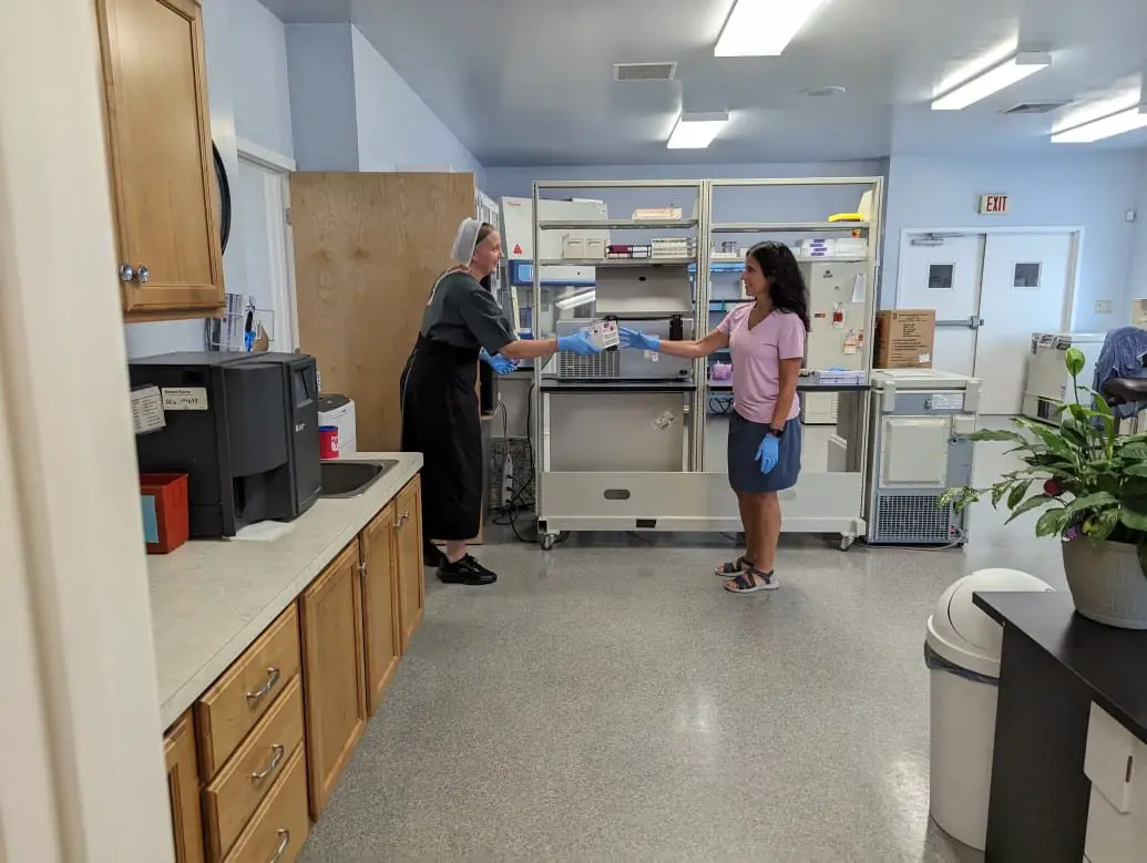 Amish blood samples delivered to the ARC.