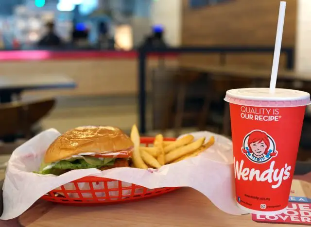 Wendy's meal hamburger fries soda