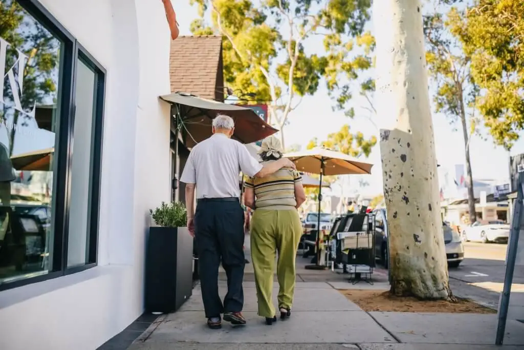 old couple walking