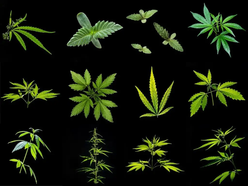 Indica vs sativa vs hybrid: pictures of plants in different life stages