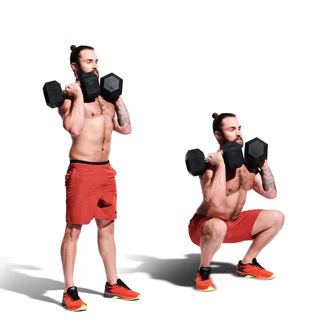 front squat with dumbbells